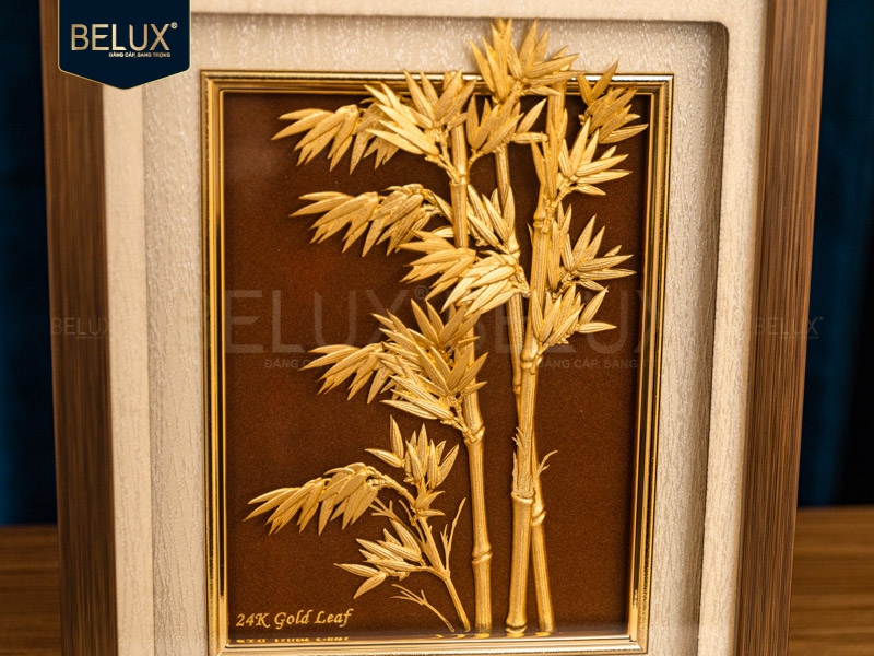 Tranh Cây Tre Dát Vàng 24k 25x32cm